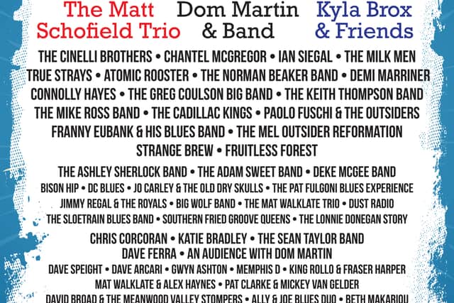The full line up for the 2024 Great British Rhythm and Blues Festival.