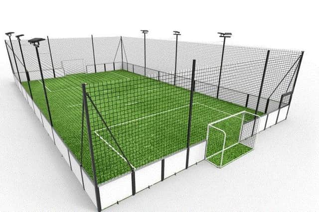 A look at what the pitch will look like once built.