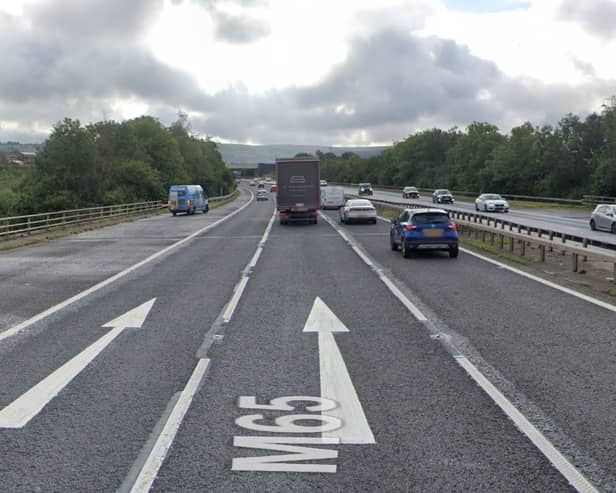 The M65 was closed between junction 4 and 5 this afternoon due to a crash