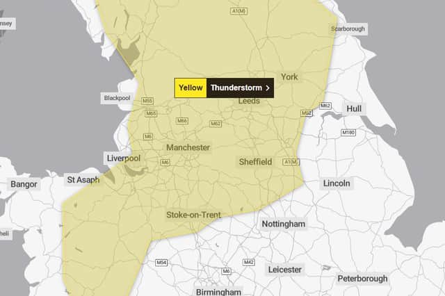 Met Office issues yellow weather warning for thunderstorms and heavy ...