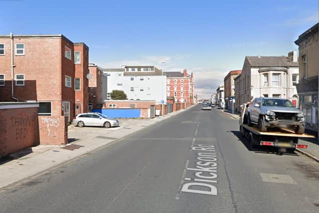 The stabbing happened behind a row of Promenade hotels in Dickson Road, Blackpool on Saturday night