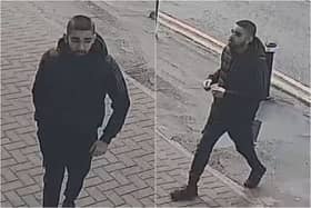 Do you know this man? Officers want to speak to him as part of an investigation into blackmail, criminal damage and harassment (Credit: Lancashire Police)