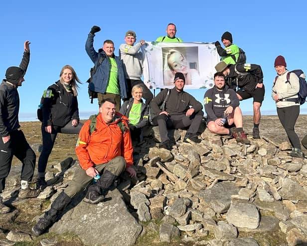 Family and friends of brave teenager Holly Brand who tragically died last year put on their walking boots to scale the Yorkshire Three Peaks in her memory.