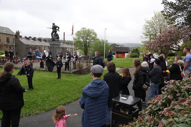 A crowd of people watching the Rossendale Drum Majorettes. (Credit: Catherine Smyth)