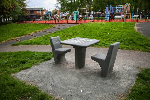 Stone chess tables erected in parks in the North West as part of the government's levelling up agenda at a cost of £50,000 have been slammed as tokenistic