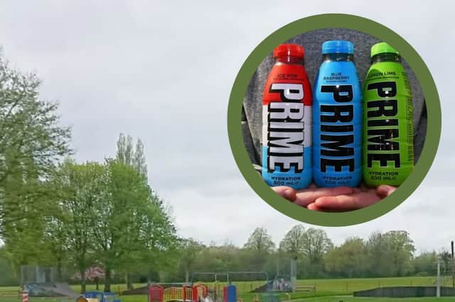 A man confronted by parents for handing out Prime drinks to children playing in a park in Higher Walton said he was "just doing a nice thing"