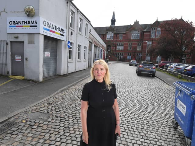 Kirsty Reader, general manager of Granthams, during a rare moment of parking peace on Hope Street   