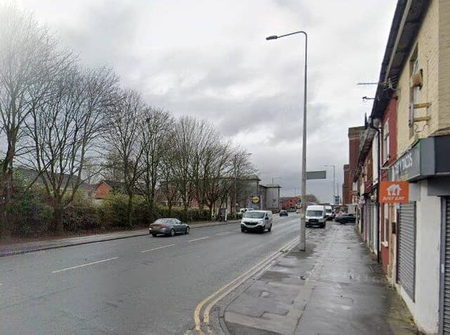 The stretch of New Hall Lane where a new bus lane is set to be installed (image: Google)
