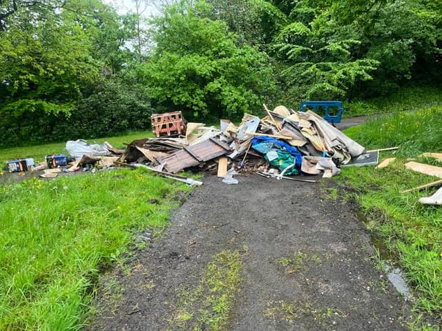 The huge pile of illegal waste at Preston Cemetery in Ribbleton was believed to have been dumped sometime between 8am and 11am on Tuesday.