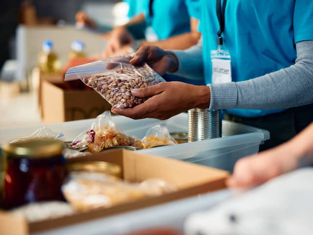 Foodbank distributing food