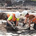 Construction workers at the Youth Zone site