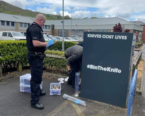 Police have installed knife bins across the county as a way for people to safely dispose of any bladed articles.