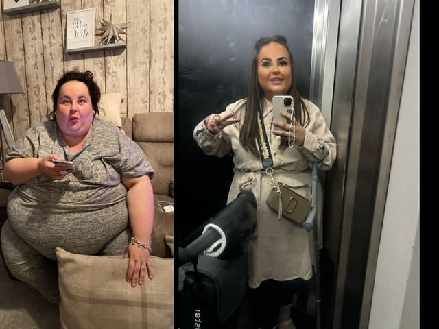 Anastasia Morris has lost 11st 10lb and celebrated with a trip to Disneyland.