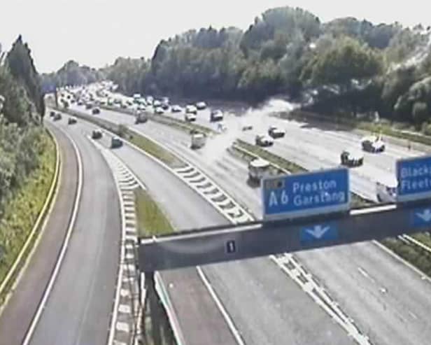 Rush hour traffic was building on the M6 and M55 on Monday (Credit: National Highways)
