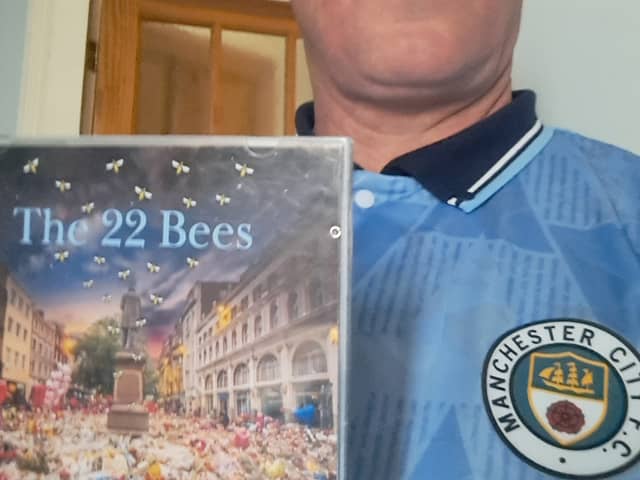Paul Hargreaves with his single 'The 22 Bees'.