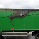 A ruptured lithium battery is thought to have a caused a fire which broke out inside a HGV in Lancashire (Credit: Lancashire County Council)