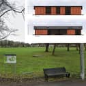The park and an artist's impression of how the new pavillion would look (credit: Eric Wright Group)