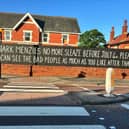It is the third message for Mark Menzies to appear outside the address in Clifton Drive, Ansdell since the scandal which saw the Fylde MP suspended from the Conservative Party last month.Credit: Kath Coops