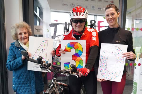 Cycling heroes Tony and Dorothy Newton and their granddaughter Hannah Wotherspoon.