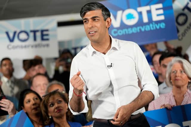 Prime Minister Rishi Sunak said the Conservatives "have a plan for towns because we know they are the beating heart of our country" (Credit: Alastair Grant-WPA Pool/Getty Images)
