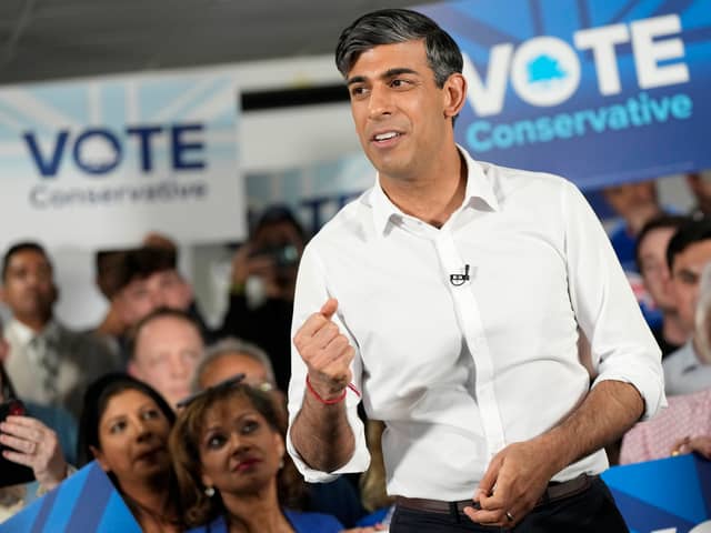 Prime Minister Rishi Sunak said the Conservatives "have a plan for towns because we know they are the beating heart of our country" (Credit: Alastair Grant-WPA Pool/Getty Images)
