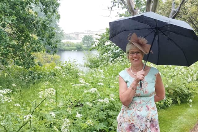 Val Sharp, the volunteer, at Buckingham Palace.