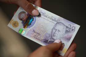 Undated handout photo issued by the Bank of England of the new twenty pound banknote. Banknotes carrying a portrait of King Charles III will be issued for the first time on Wednesday. 