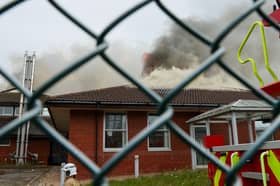 Smoke at Warbreck House in Blackpool earlier today