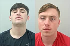 Callum Roberts (left) and Liam Donlin have been jailed after engaging in spontaneous violence in and around pubs in Blackburn (Credit: Lancashire Police)