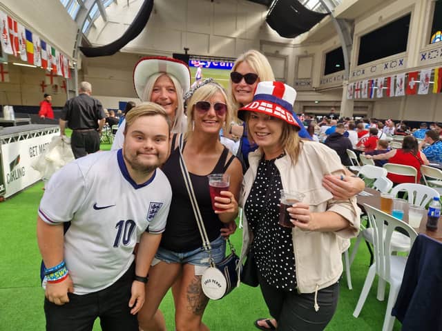 Hundreds gather at Lancashire's biggest Euros fanzone at the Winter Gardens Blackpool to support England