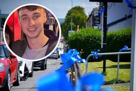 Oswaldtwistle has been turned blue with a sea of ribbons as the community unites in hope behind the family of missing Jay Slater. Credit: P L Photography And Images