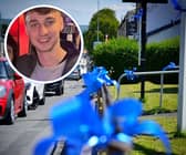 Oswaldtwistle has been turned blue with a sea of ribbons as the community unites in hope behind the family of missing Jay Slater. Credit: P L Photography And Images