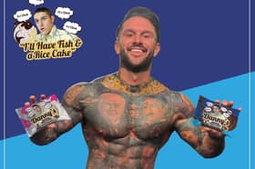 Fish and Rice Cakes guy Danny Andrews with his new product