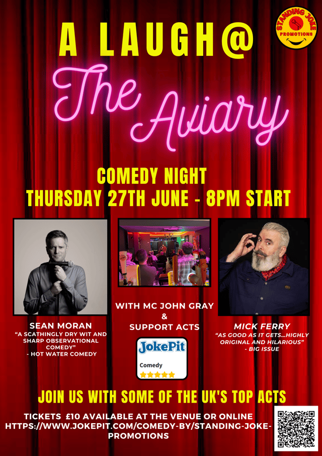 A Laugh @ The Aviary's first anniversay night is Thurday, June 27, 2024