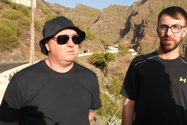 Jay's dad Warren Slater (L) and brother Zak. Credit: Sky News