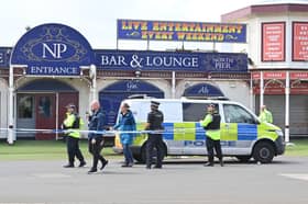Police at the scene at North Pier, Blackpool. Credit: Dave Nelson