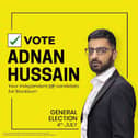 Independent Adnan Hussain has been named new MP for Blackburn with Darwen
