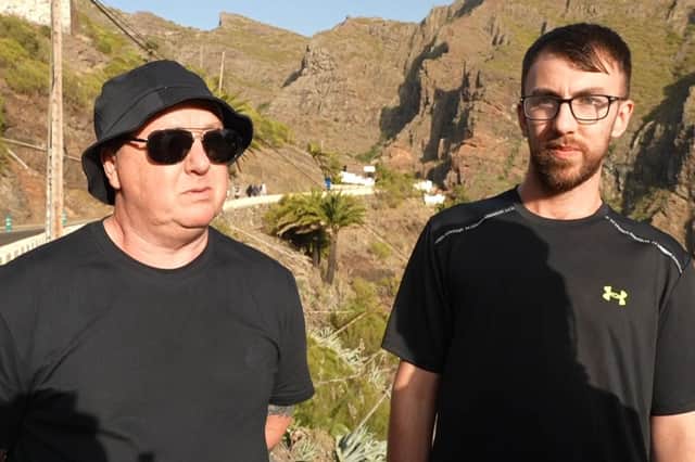 Jay's dad Warren Slater and brother Zak. Credit: Sky News