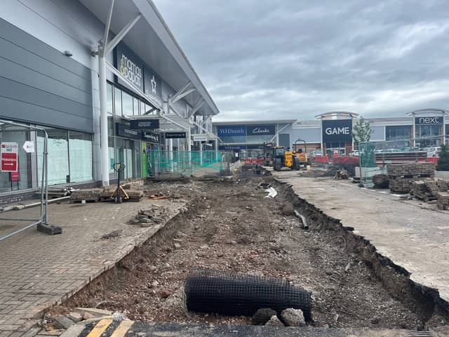Work taking place at Deepdale Shopping Park July 2024