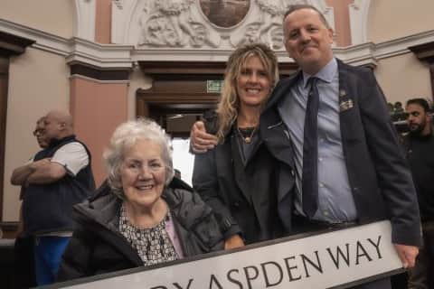 Gary Aspden with his mum, Lilian and partner, Joanne.