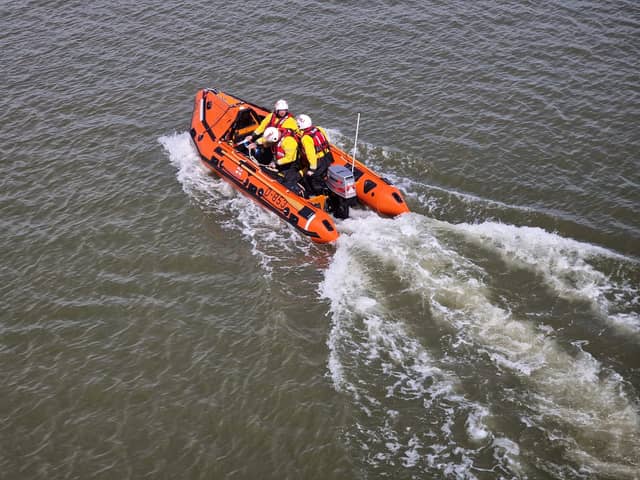 Fleetwood RNL's inshore lifeboat, Harbet, was launched to rescue a man and his dog off Fleetwood beach