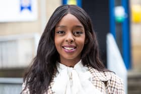 Shamsa Sharawe, 29, a FGM/FGC survivor who was forced to flee to safety in the UK after being operated on against her parent's will 