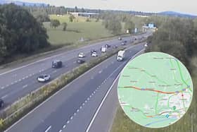 Heavy traffic was building the M55 due to a vehicle fire (Credit: National Highways/ AA)