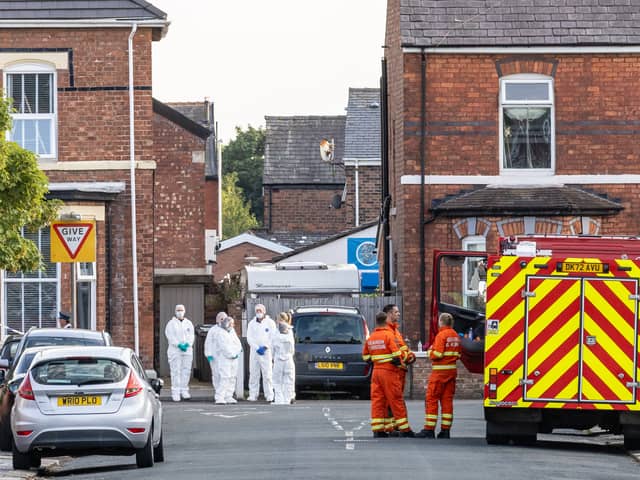 Emergency services near the scene in Hart Street, Southport