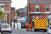 Emergency services near the scene in Hart Street, Southport