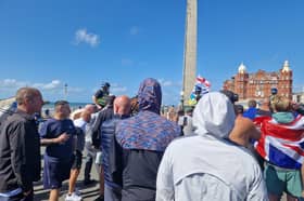 Protesters descend on Blackpool Prom and close to Blackpool Town Hall after Southport murders