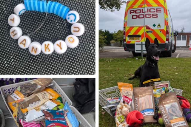 Some of the many gifts police have received.
