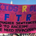 Hundreds gathered near Blackpool cenotaph on Saturday afternoon for a peaceful protest