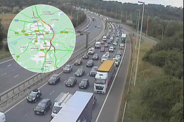 Heavy traffic was building on the M6