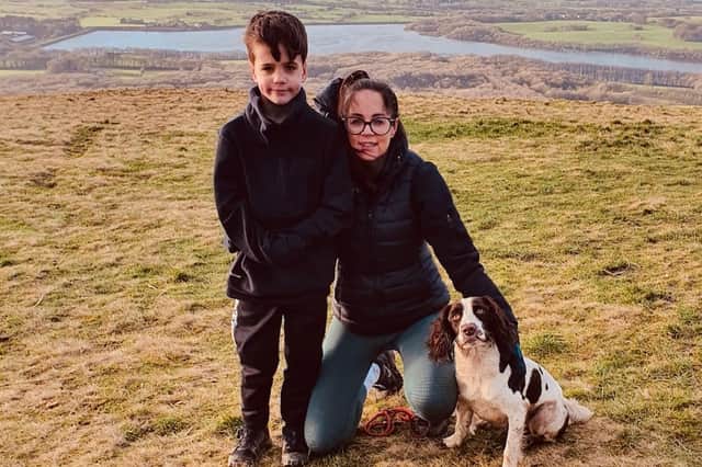 Vinnie pictured with his mum Nikki.